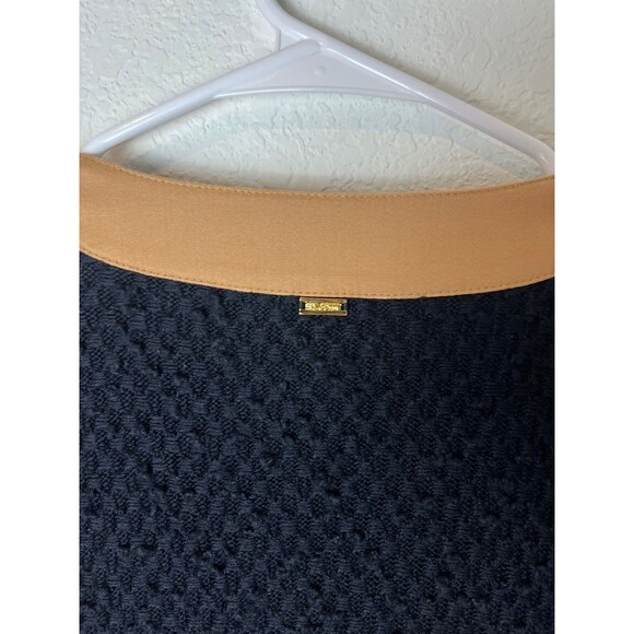 St John Sport Jacket Womens 6 Black Tan Wool Blend Textured Knit Zip Up Pockets - Picture 5 of 8